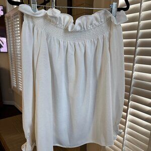 Tuckernuck White Off the Shoulder Marguerite Blouse